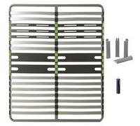 ALTOZONE - Pack Sommier 2x16 Lattes 160x200cm + Pieds Gris + Pied Central -