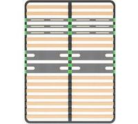 ALTOZONE - Sommier 2x16 Lattes 140x200cm - Altobuy Noir, Gris