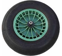 Altrad Fort 800-00 Roue à air de rechange 400x100 KS Roulement à rouleaux, axe 20x130, vert/noir