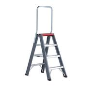 Altrex 192424 Falco - Escabeau Double Avec Garde-corps FDO 2 X 4 Marches - Hauteur De Travail Max. 2,95m