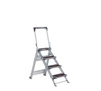 Altrex Safety Escabeau Step 4 - Simple - Aluminium - 4 Marches - Avec Barre D'appui - Hauteur De Travail Max. 2,9 M