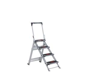 Altrex Safety Escabeau Step 4 - Simple - Aluminium - 4 Marches - Avec Barre D'appui - Hauteur De Travail Max. 2,9 M