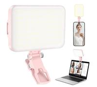 ALTSON 60 LED Portable pour Selfie éclairage de vidéoconférence avec Clip et Adaptateur trépied d'appareil Photo, Rechargeable de 2200 mAh CRI 97+, 9 Modes d'éclairage pour téléphone, iPhone, Webcam,
