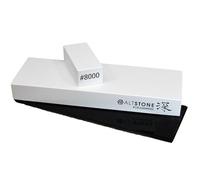 ALTSTONE Pierre à aiguiser grain 8000 avec Nagura, 18 x 6,1 x 2 cm (taille maison), fabriquée au Japon (#8000)