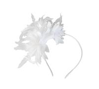 Altsuceser Chapeaux bibi pour femme, bandeau à plumes pour bal, cocktail, mariage, thé, blanc, taille unique