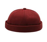 Altsuceser Chapeaux sans bord pour homme et femme - Bonnet docker vintage - Chapeau de port - Rouge vin