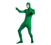 Altsuceser Combinaison de scène avec capuche Performance Fermeture éclair Tenue complète Halloween Carnaval Custome Skin Tight Jeu de rôle Photographie Studio Vert 170 cm