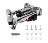 Altsuceser Klaxon à Air pour Camion, Train, Voiture, SUV, Bateau - 600 dB 12 V avec Compresseur d'Air, Double Trompette, Klaxon Électrique, Haut-Parleur