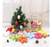 Altsuceser Lot de 100 décorations de Pâques à suspendre, œufs en plastique colorés, décorations d'arbre de Pâques, fournitures de fête de Pâques A