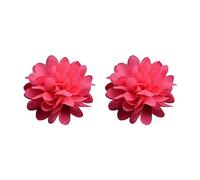 Altsuceser Lot de 2 bagues en forme de fleur pour la danse de Jisoo, bague réglable avec rose artificielle pour danse des fleurs, rose rouge