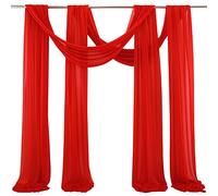 Altsuceser Lot de 2 rideaux en tissu drapé pour arche de mariage, cérémonie, réception, décoration de plafond de fête, rouge