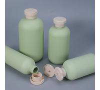 Altsuceser Lot de 4 flacons souples vides en plastique vert avec bouchon à rabat, conteneurs rechargeables pour lotion, crème, shampooing, voyage, anti-fuite, vert 300 ml