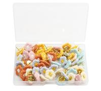 Altsuceser Lot de 60 punaises décoratives en forme de fleur pour tableau en liège, punaises brodées pour mur photo, mur d'accès, tableau blanc, carte, tableau d'affichage, bureau ou maison A