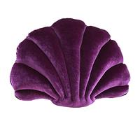 Altsuceser Oreiller 3D en forme de coquillage - Coussin décoratif pour canapé, lit, maison, bureau - Violet foncé
