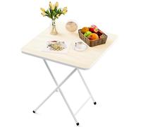 Altsuceser Table pliante - Petite table de Mahjong - Table pliante pour petit espace - Table de barbecue portable d'extérieur - Blanc