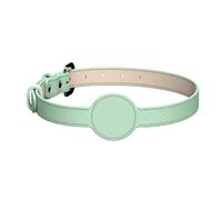 Altsuceser Traqueur GPS pour chats et chiens, collier en cuir synthétique pour animal de compagnie, longueur réglable, collier imperméable pour chatons et chiots pour Air-Tag vert clair, taille XS