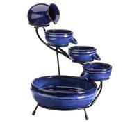 Smart-Solar Fontaine cascade solaire ALTUNA 118013RL céramique bleue Neptune 4 niveaux 300 l/h