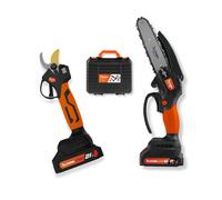ALTUNA Kit de Taille à Batterie avec Sécateur AF28 et Tronçonneuse AF150 | 2 batteries 21V 2Ah et étui de transport, idéal pour l'entretien du jardin, du verger et des arbres fruitiers