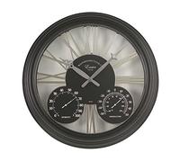 Altuna Smart Solar 5061001 Horloge Murale Exeter avec thermomètre 38,5 x 38,5 x 5 cm Noir