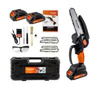 Altuna - Tronçonneuse à Batterie 21V avec Chaîne en Titane - 800W Puissance - Capacité de Coupe 150mm - Inclut 2 Batteries au Lithium - Légère et Compacte - Mallette et Accessoires Inclus - AF 150