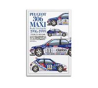 ALTUY Poster de voiture de course pour Peugeot 306 MAXI 1996-1999 60 x 90 cm