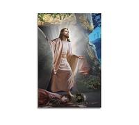 ALTUY Poster Jésus La Résurrection de Jésus pour sauver le monde - Peinture décorative sur toile 60 x 90 cm