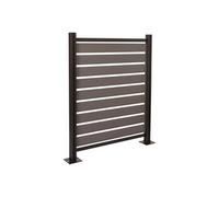 Alu Clôture pour poubelles HWC-K57, élément de Base Cache-Poubelle, Aspect Bois Extensible 130x110x6cm - Gris