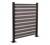 Alu Clôture pour poubelles HWC-K57, élément de Base Cache-Poubelle, Aspect Bois Extensible 130x110x6cm - Gris