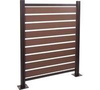 Alu Clôture pour poubelles HWC-K57, élément de base habillage pour poubelles, aspect bois extensible 130x110x6cm ~ brun