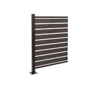 Alu Clôture pour poubelles HWC-K57, élément d'extension Cache-Poubelle, Aspect Bois Extensible 130x100x6cm - Anthracite