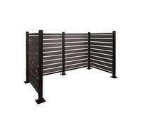 Alu Clôture pour poubelles HWC-K57 extensible 130x206x110cm gris