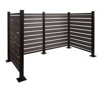 Alu Clôture pour poubelles HWC-K57 Extensible 130x206x110cm Gris