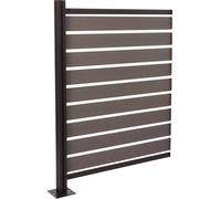 Alu clôtures pour poubelles HWC-K57, élément d'extension habillage de poubelle, aspect bois extensible 130x100x6cm ~ gris