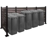 Alu clôtures pour poubelles HWC-K57, habillage pour poubelles, aspect bois extensible 130x300x110cm ~ anthracite