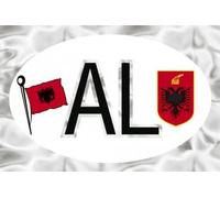 Alu-Qualitätsaufkleber Ovale - Al = Albanie Blason Drapeau - 301170/2 - Gr. Ca. 102 X 66 MM