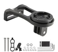 Alu Support Guidon Avant de Vélo VTT pour Garmin 530 540 520 510 500 200 130 25 20 840 830 820 810 800 1000 1030 1040 Plus Explore 2 Ordinateur GPS avec Support de Lampe Torche/Caméra d'action - Noir