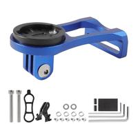 Alu Support Guidon Avant de Vélo VTT pour Garmin 530 540 520 510 500 200 130 25 20 840 830 820 810 800 1000 1030 1040 Plus Explore 2 Ordinateur GPS avec Support de Lampe Torche/Caméra d'action - Bleu