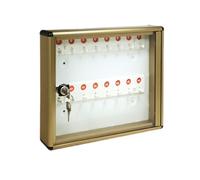 ALUBOX Boîte à Clés Murale en Aluminium 30X5X14 cm - Porte-Clés Mural pour Intérieur ou Extérieur Protégé - Made in Italy avec 16 Crochets Numérotés (BRONZE)