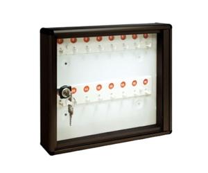 ALUBOX Boîte à Clés Murale en Aluminium 30X5X14 cm - Porte-Clés Mural pour Intérieur ou Extérieur Protégé - Made in Italy avec 16 Crochets Numérotés (ANTHRACITE)