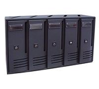 Alubox - Boîte à lettres à casiers, 5 cases, couleur noir effet fonte