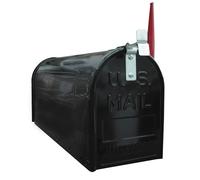 ALUBOX Boîte Aux Lettres Américaine 22X17X48 cm Boîte Postale en Tôle Galvanisée Boîte Postale Extérieure Format Magazine avec Drapeau (Rouge)