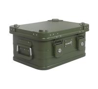 Alubox Caisse en aluminium verrouillable - Boîte de rangement de qualité supérieure - Couvercle avec coins empilables en aluminium moulé sous pression et joint en caoutchouc - Avec serrures - Vert