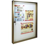 ALUBOX Tableau d'Affichage Mural pour 2 Feuilles A3 en Aluminium Anodisé - Tableau d'Affichage avec Aimants Inclus (BRONZE)