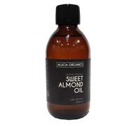 ALUCIA ORGANICS Huile d'amande douce certifiée biologique - Huile d'amande 100% pure pour le visage, le corps et les cheveux - Naturelle, pressée à froid et non raffinée (250ml)