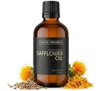 Alucia Organics Huile de carthame bio pressée à froid 100 ml | Riche en acide linoléique pour le visage, le corps et les cheveux avec une formule végétalienne pour des applications de