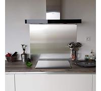AluCouleur Crédence Composite Aspect INOX Brossé - 11 Tailles - Hauteur 45 cm x (Largeur 90 cm)