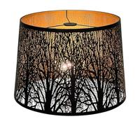 Alucset Grand abat-jour tambour pour lampe de table et lampadaire, procédé de gravure en métal - Grande lampe avec motif d'arbres, 30,5 x 35,6 x 25,4 cm, araignée