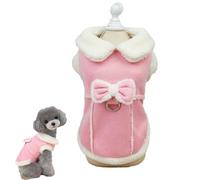 Alula777 Nouveau 2025 - Manteau pour Petit Chien Vêtements pour Chien Veste en Simili Daim Chaud pour la Saison Froide avec nœud (Rose + Kaki)