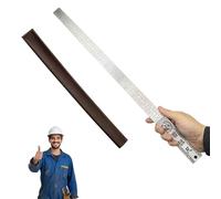 Alulayu Règle en acier inoxydable robuste de 50 cm - Outil de mesure à double échelle avec table de conversion et manchon de protection pour architectes, ingénieurs, construction