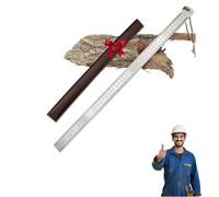 Alulayu Règle en acier inoxydable robuste de 50 cm - Outil de mesure à double échelle avec table de conversion et manchon de protection pour architectes, ingénieurs, construction